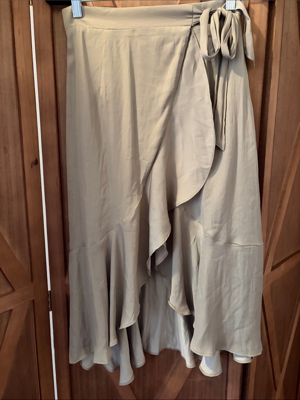 PINK MARTINI Light Muddy Green Ruffled Wrap Skirt - SIZE XS